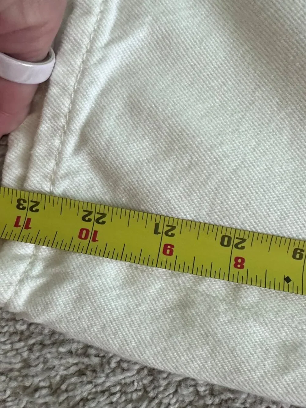 COS Women’s White Denim Bermuda Shorts Size 32 High Rise Lyocell Cotton